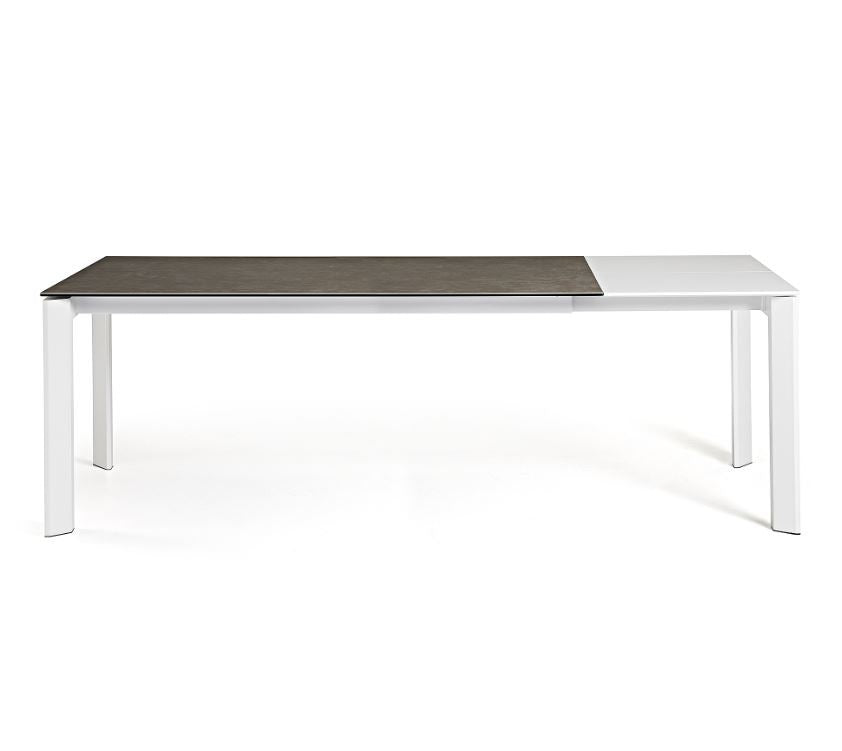 Masa dining extensibila maro/alba din metal 90x(160)220 cm Axis Vulcano Ash Kave Home