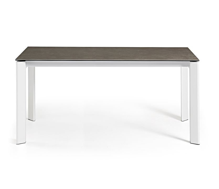 Masa dining extensibila maro/alba din metal 90x(160)220 cm Axis Vulcano Ash Kave Home