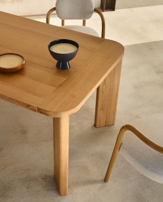 Masa dining extensibila maro din lemn 100x200(280) cm Jondal Kave Home