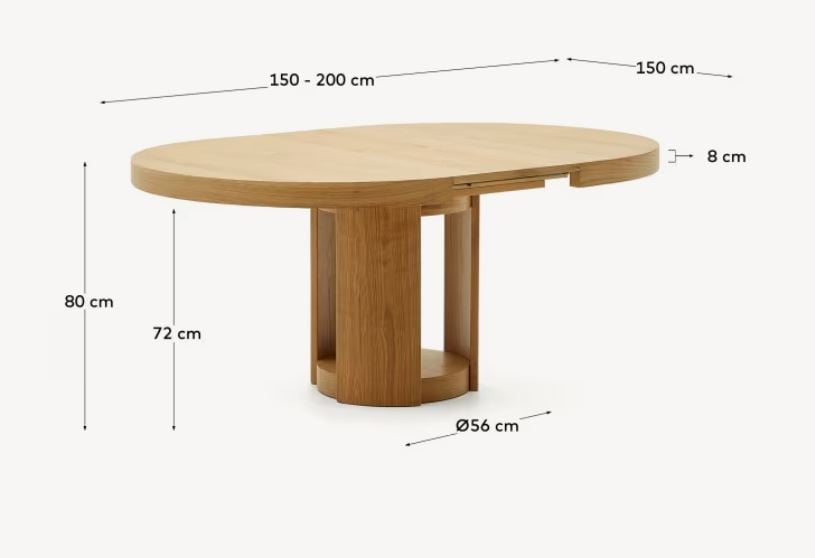 Masa dining extensibila maro din lemn 150 (200) cm Artis Kave Home