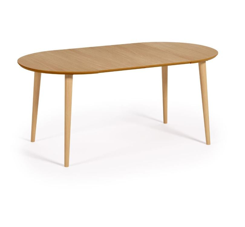 Masa dining extensibila maro din lemn 90(170) cm Oqui Kave Home