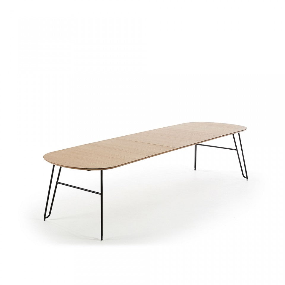 Masa dining extensibila maro din metal 100x170(320)cm Novac Kave Home