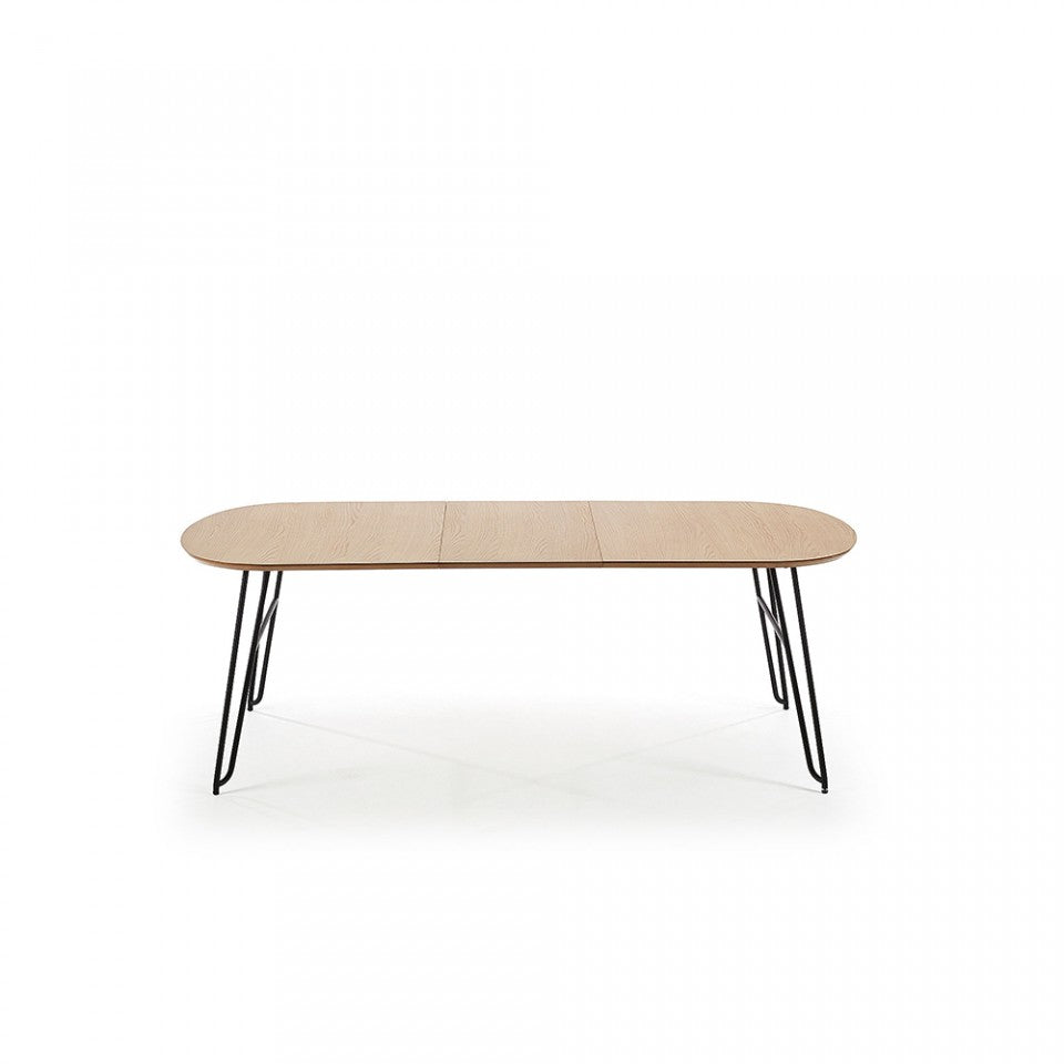 Masa dining extensibila maro din metal 100x170(320)cm Novac Kave Home