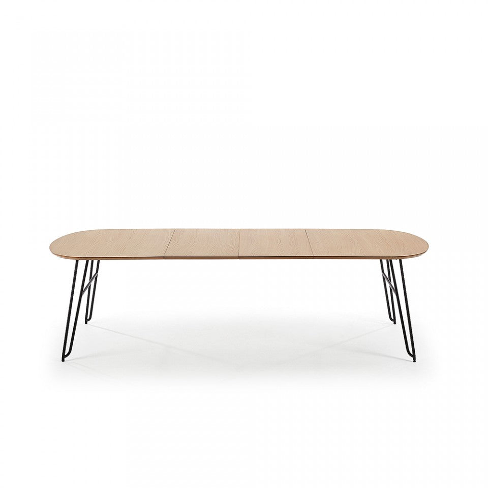 Masa dining extensibila maro din metal 100x170(320)cm Novac Kave Home