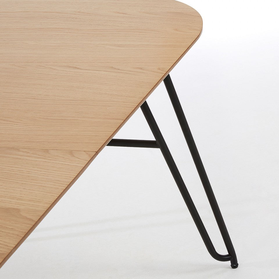 Masa dining extensibila maro din metal 100x170(320)cm Novac Kave Home
