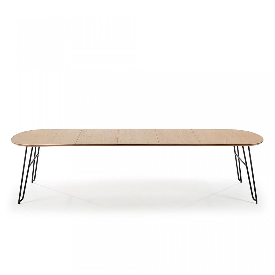 Masa dining extensibila maro din metal 100x170(320)cm Novac Kave Home