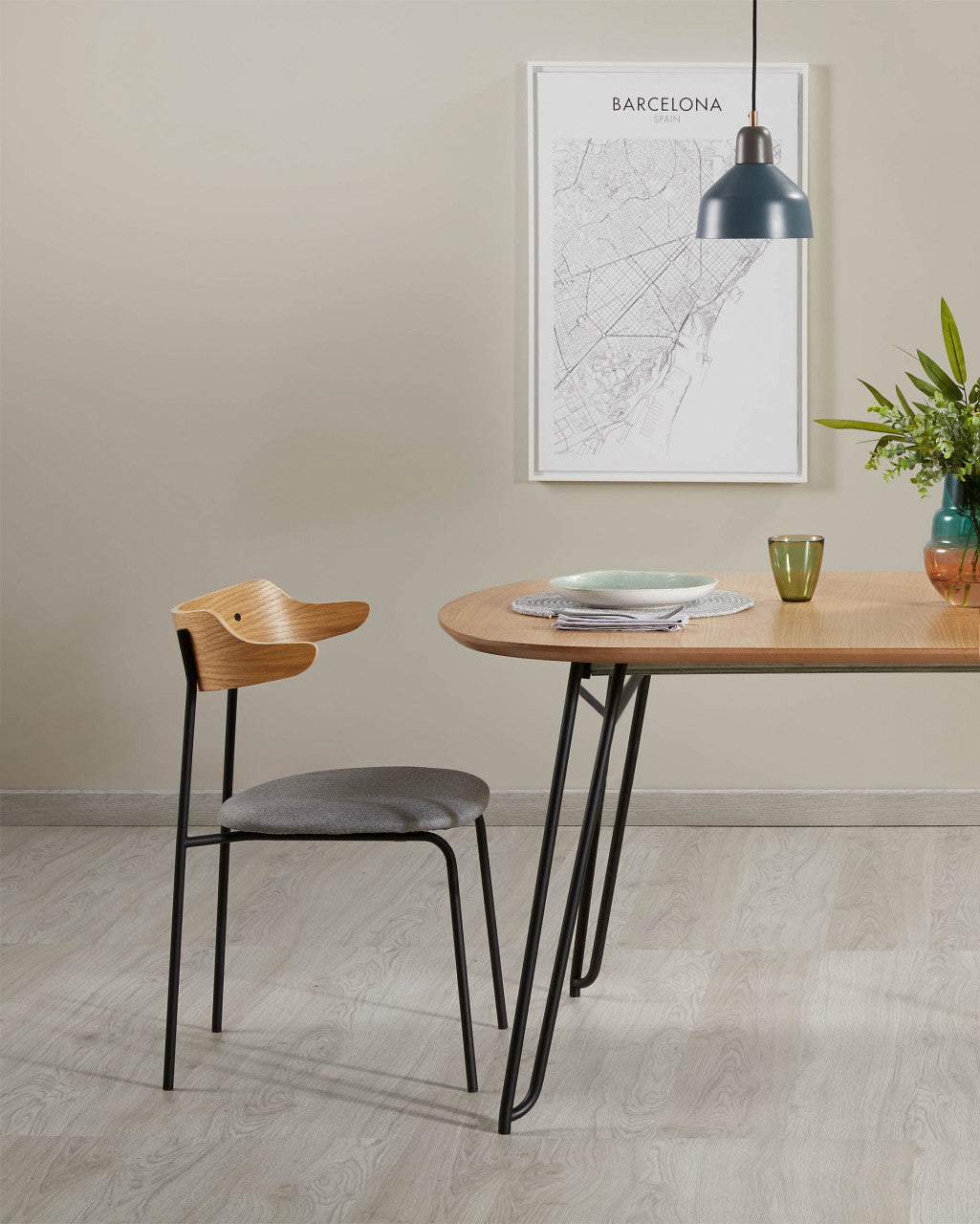 Masa dining extensibila maro din metal 100x170(320)cm Novac Kave Home