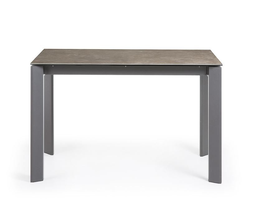 Masa dining extensibila maro din metal 80x(120)180 cm Axis Vulcano Ash Kave Home