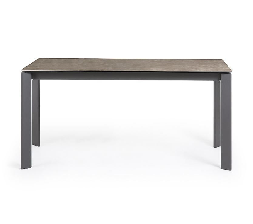 Masa dining extensibila maro din metal 90x(160)220 cm Axis Vulcano Ash Kave Home