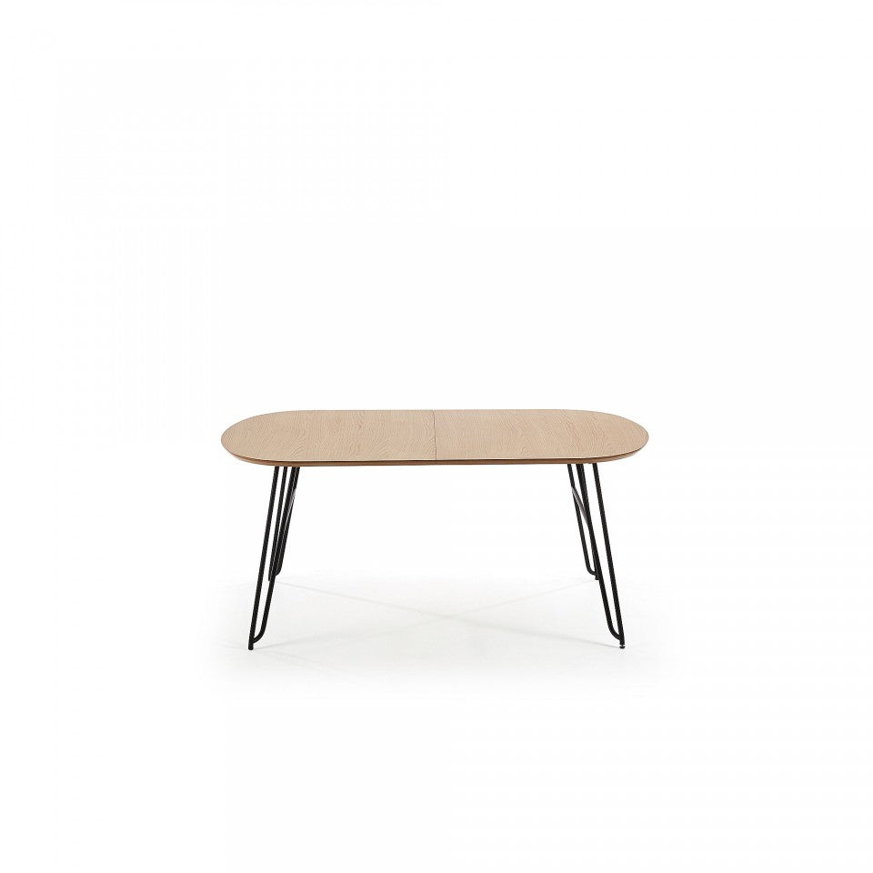 Masa dining extensibila maro din metal 90x140(220) cm Novac Kave Home