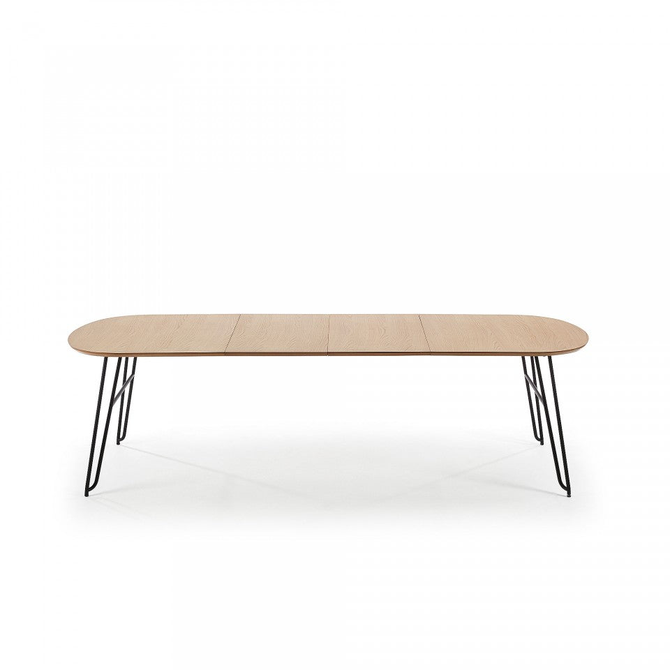 Masa dining extensibila maro din metal 90x140(220) cm Novac Kave Home