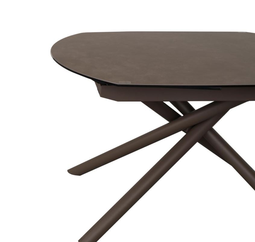 Masa dining extensibila maro/neagra din metal 100x130(190) cm Yodalia Kave Home