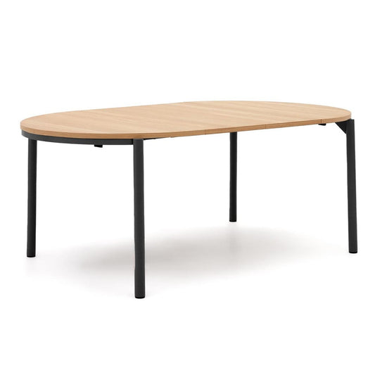 Masa dining extensibila maro/neagra din metal 120(200) cm Montuiri Kave Home