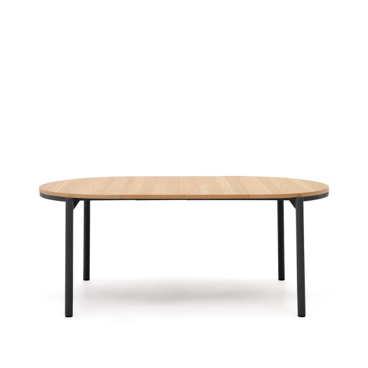 Masa dining extensibila maro/neagra din metal 120(200) cm Montuiri Kave Home