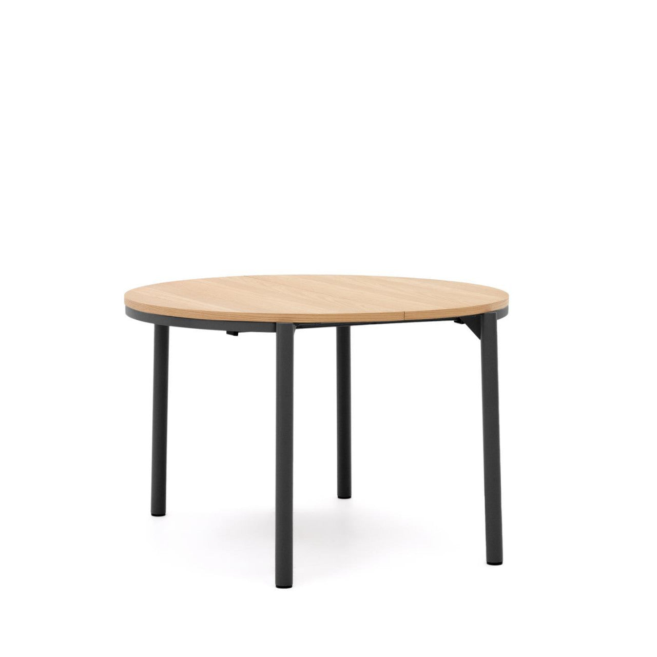 Masa dining extensibila maro/neagra din metal 120(200) cm Montuiri Kave Home