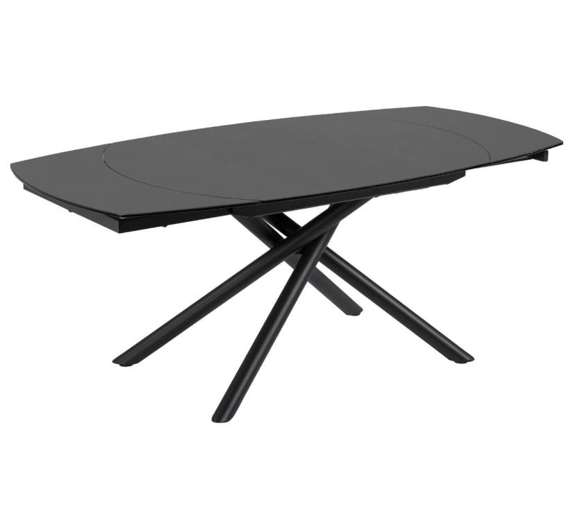 Masa dining extensibila neagra din metal 100x(130)190 cm Yodalia Kave Home
