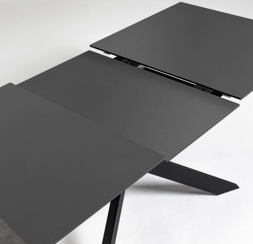 Masa dining extensibila neagra din metal 90x(160)210 cm Atminda Kave Home