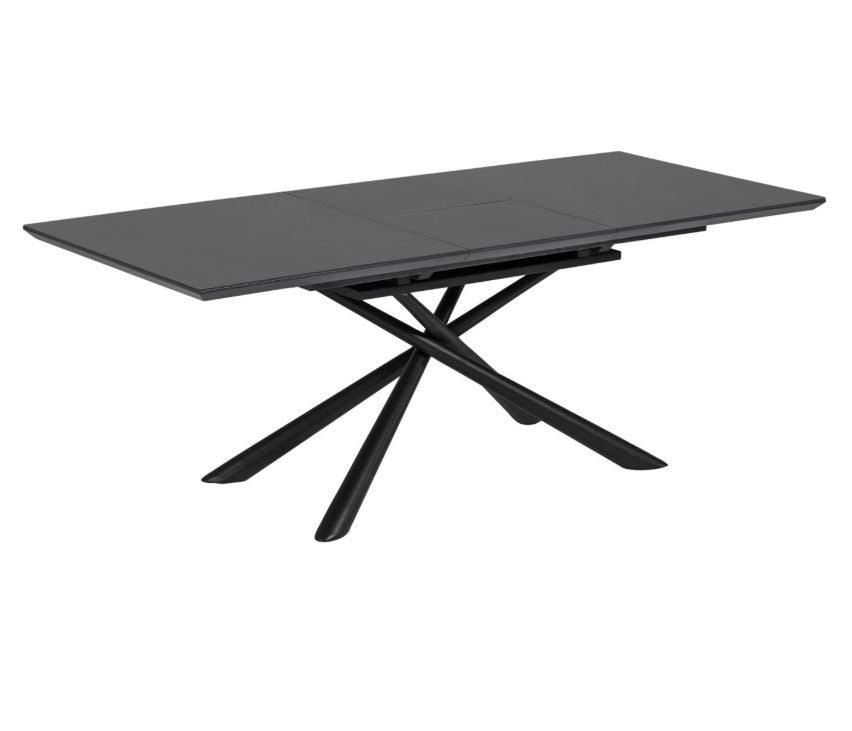 Masa dining extensibila neagra din metal 90x(160)210 cm Theone Kave Home