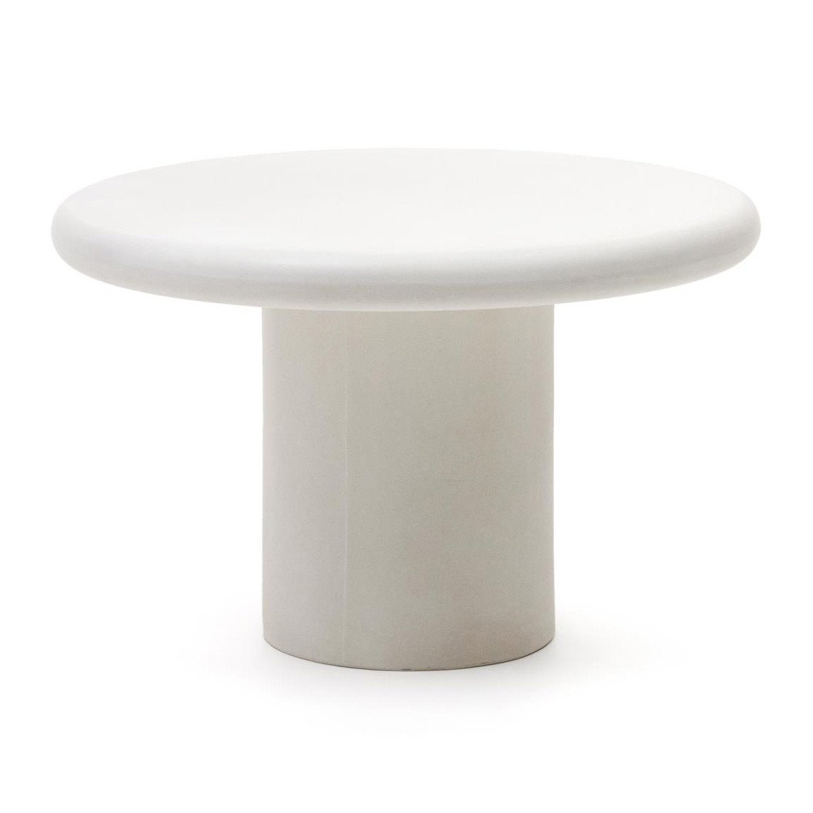 Masa dining exterior alba din ciment 120 cm Addaia Kave Home