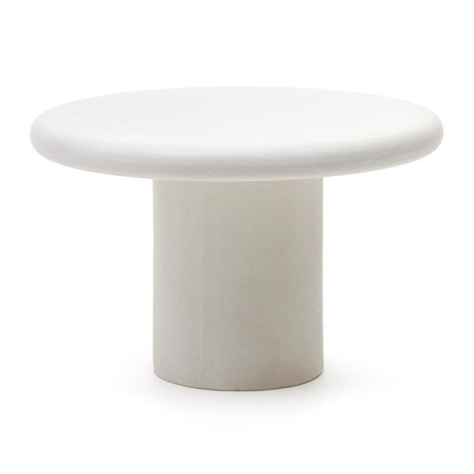 Masa dining exterior alba din ciment 120 cm Addaia Kave Home