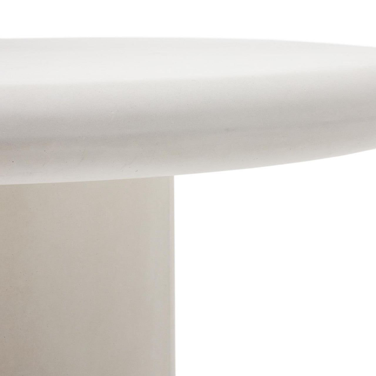 Masa dining exterior alba din ciment 90 cm Addaia Kave Home