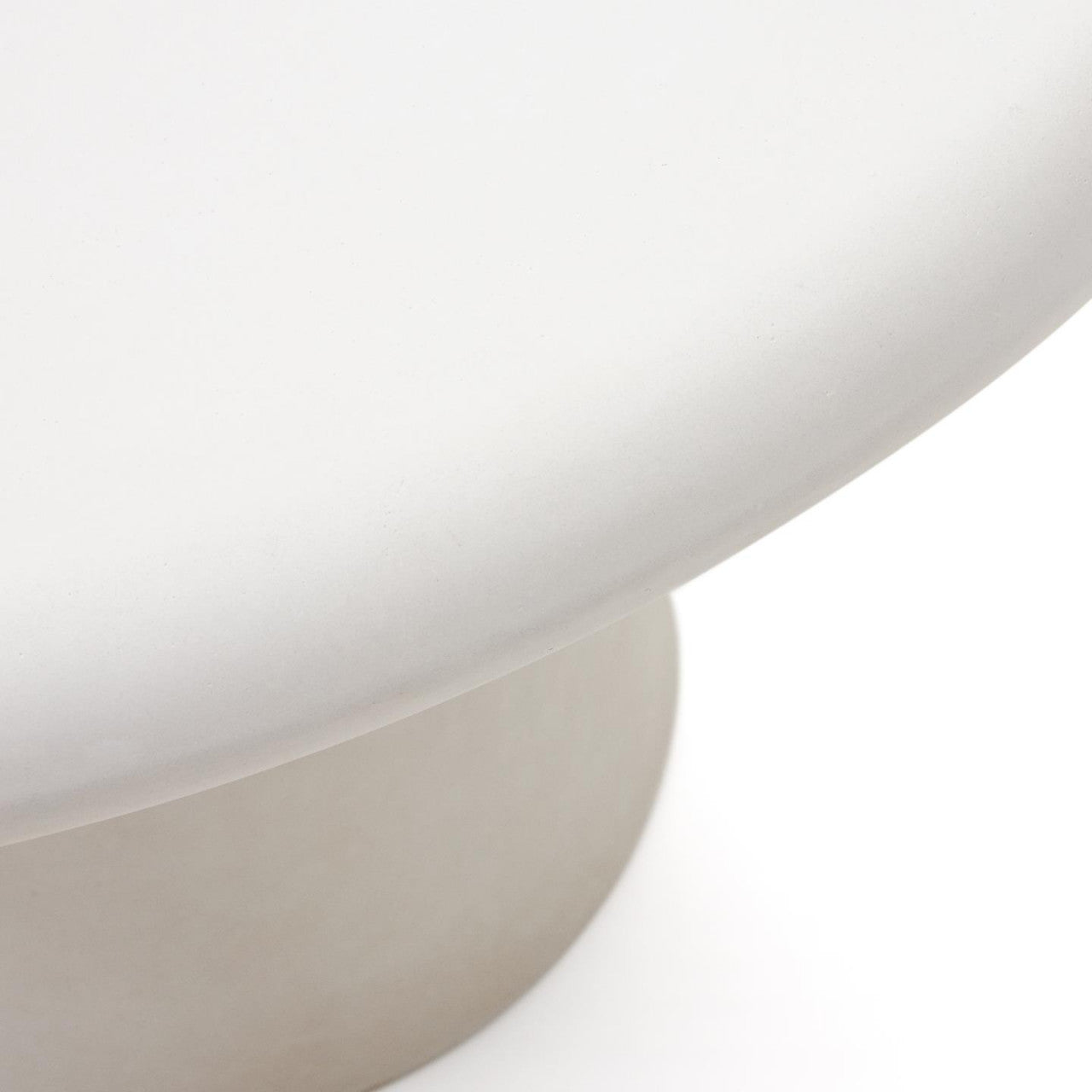 Masa dining exterior alba din ciment 90 cm Addaia Kave Home