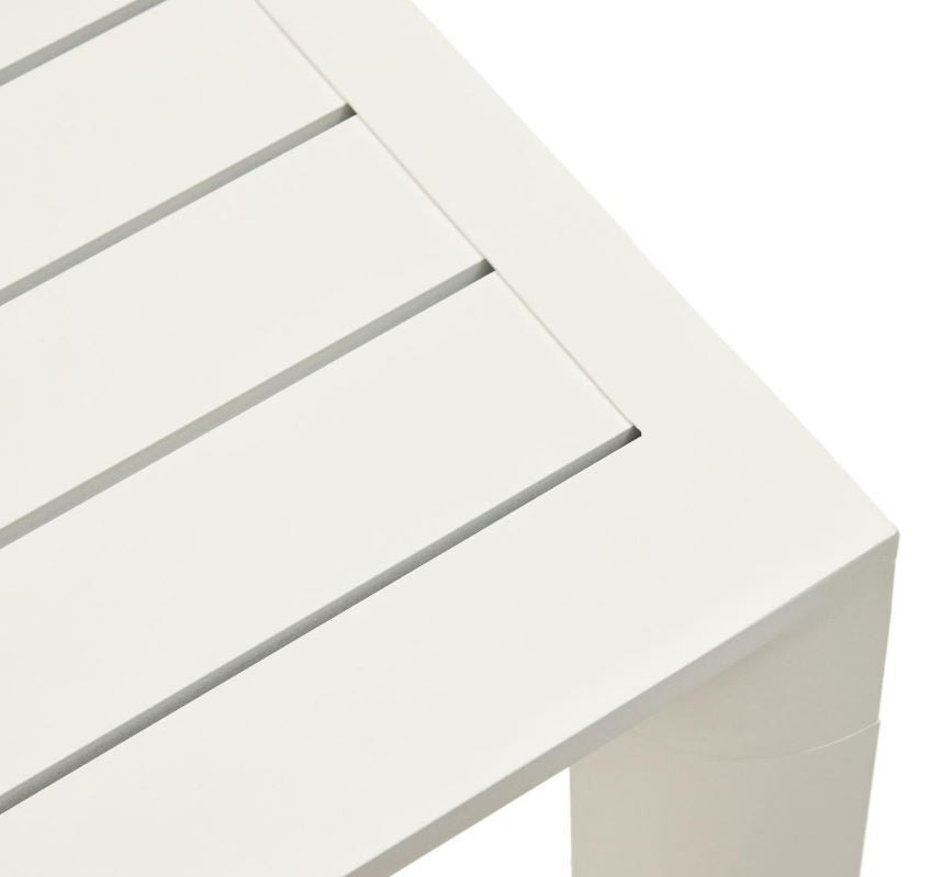 Masa dining exterior alba din metal 77x77 cm Culip Kave Home