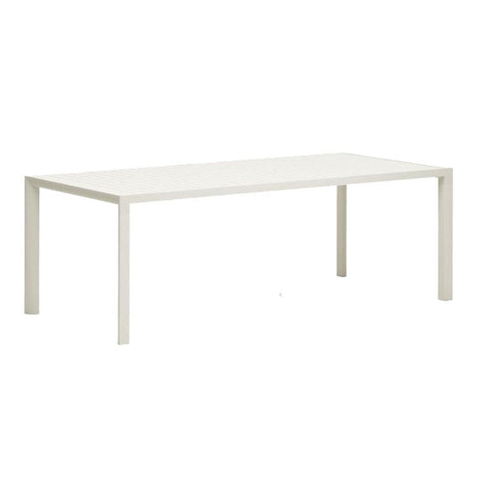 Masa dining exterior alba din metal 90x180 cm Culip Kave Home