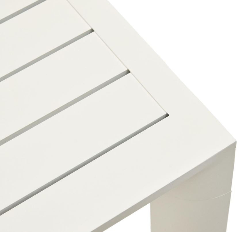 Masa dining exterior alba din metal 90x180 cm Culip Kave Home