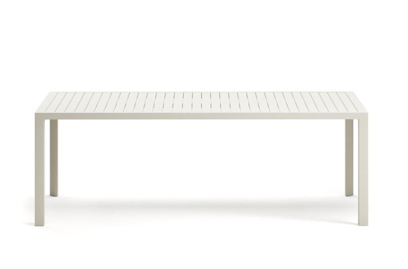 Masa dining exterior alba din metal 90x180 cm Culip Kave Home