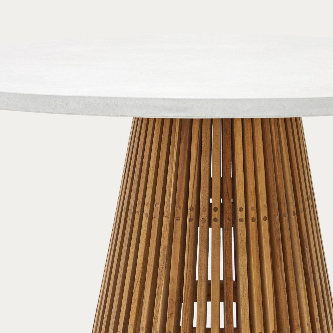 Masa dining exterior alba/maro din lemn 120 cm Alcaufar Kave Home