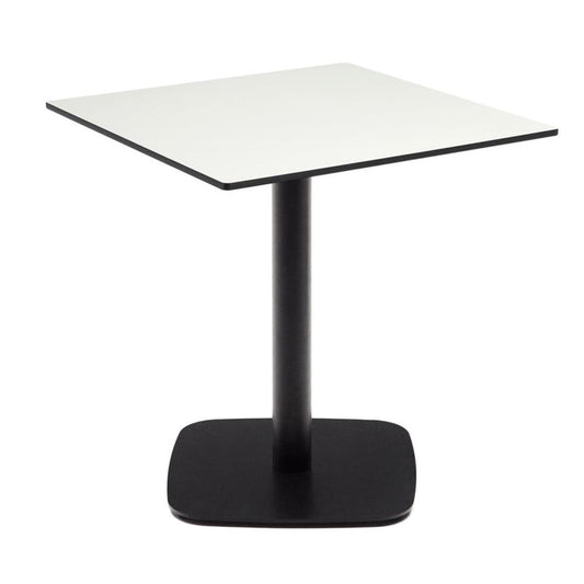Masa dining exterior alba/neagra din metal 68x68 cm Dina Kave Home