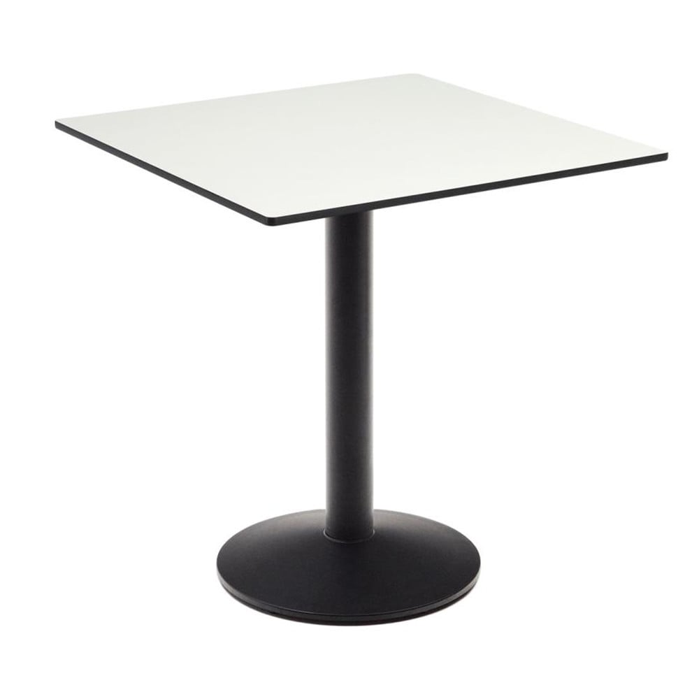 Masa dining exterior alba/neagra din metal 68x68 cm Esilda Kave Home