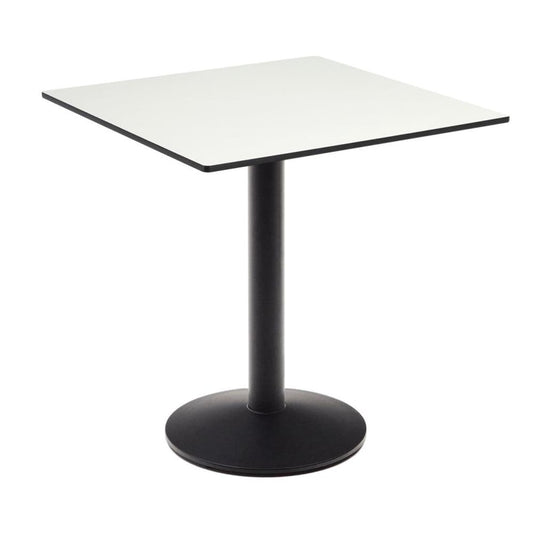 Masa dining exterior alba/neagra din metal 68x68 cm Esilda Kave Home
