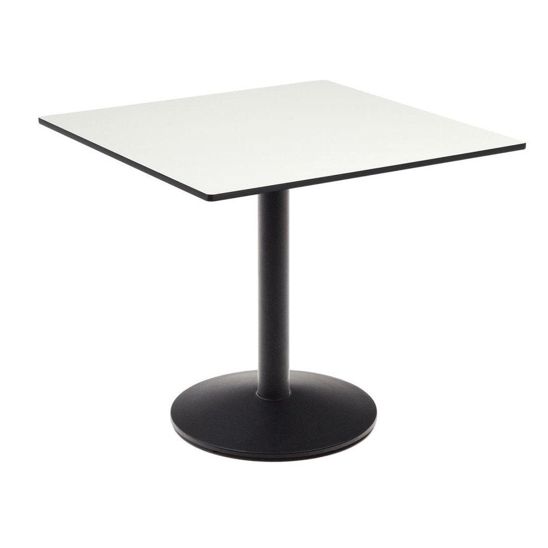 Masa dining exterior alba/neagra din metal 90x90 cm Esilda Kave Home