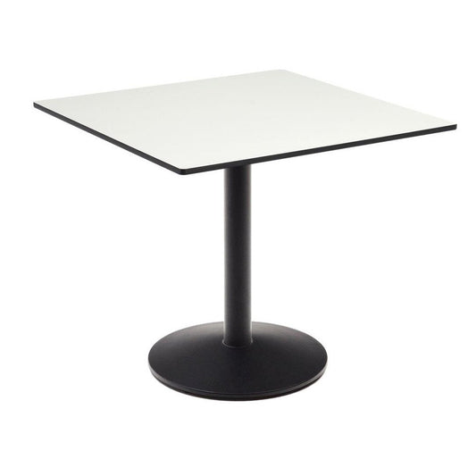 Masa dining exterior alba/neagra din metal 90x90 cm Esilda Kave Home