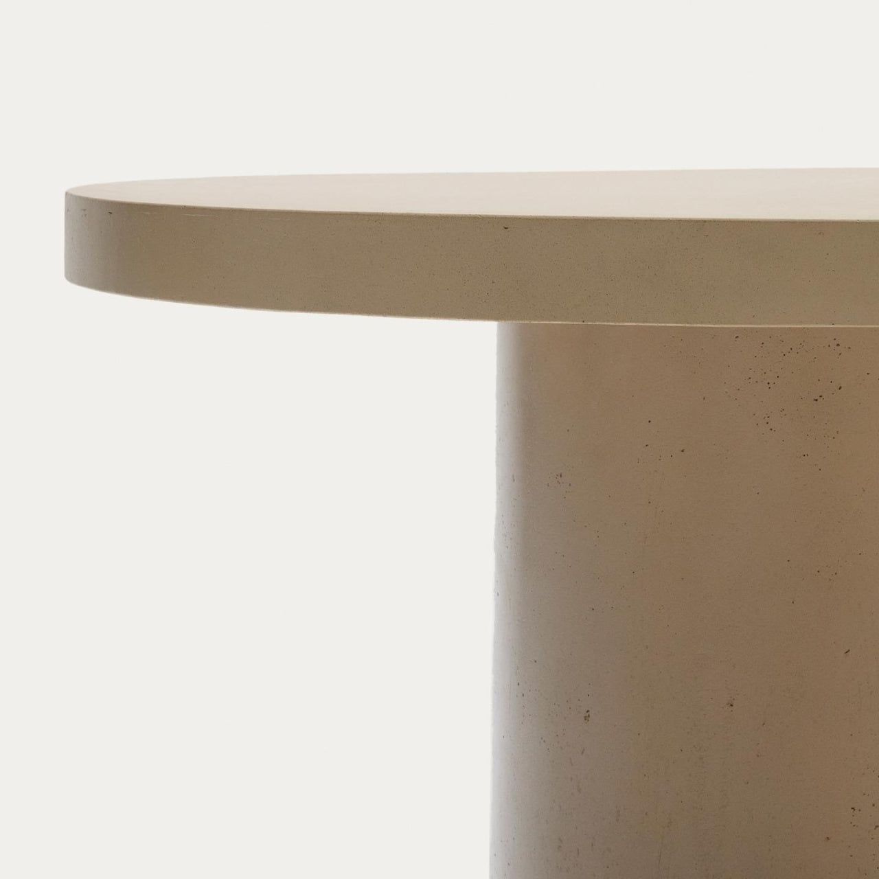 Masa dining exterior bej din ciment 120 cm Aiguablava Kave Home