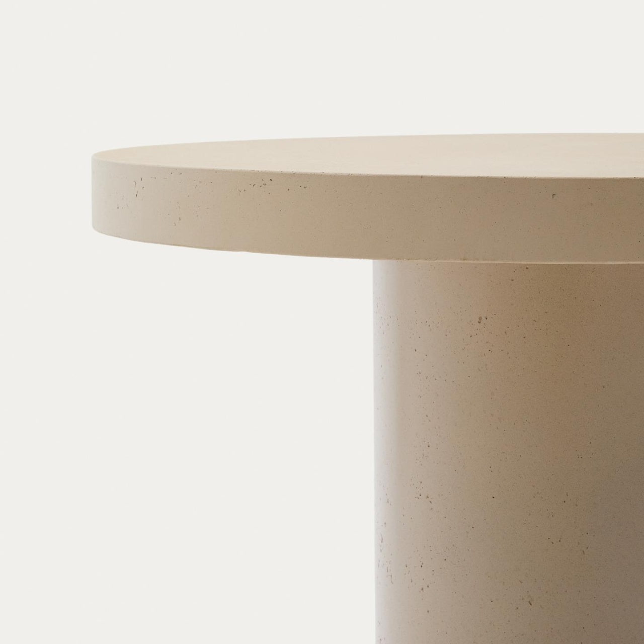 Masa dining exterior bej din ciment 90 cm Aiguablava Kave Home