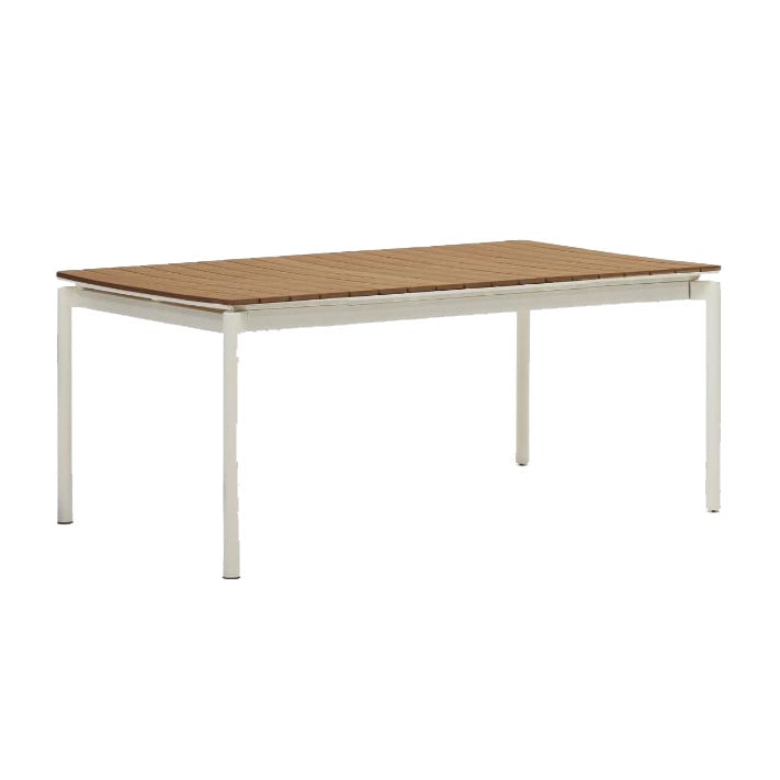 Masa dining exterior extensibila maro/alba din metal 100x180(240) cm Canyelles Kave Home