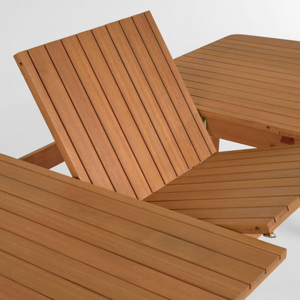 Masa dining exterior extensibila maro din lemn 100x183(240) cm Gaby Hanzel Kave Home