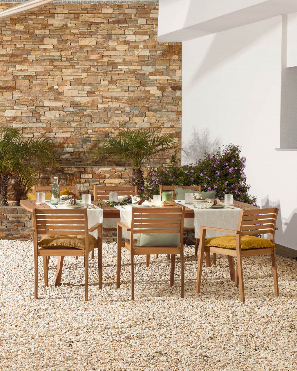 Masa dining exterior extensibila maro din lemn 100x183(240) cm Gaby Hanzel Kave Home