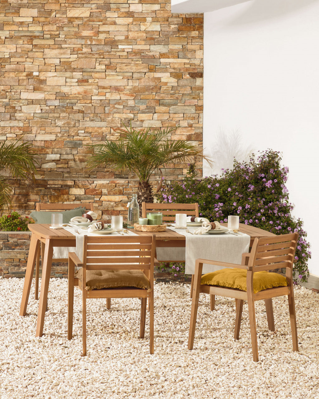 Masa dining exterior extensibila maro din lemn 100x183(240) cm Gaby Hanzel Kave Home