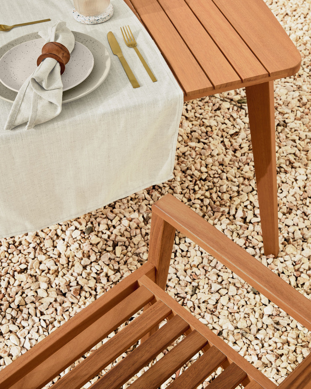 Masa dining exterior extensibila maro din lemn 100x183(240) cm Gaby Hanzel Kave Home