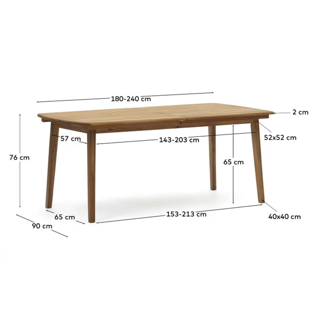 Masa dining exterior extensibila maro din lemn 90x180(240) cm Thianna Kave Home