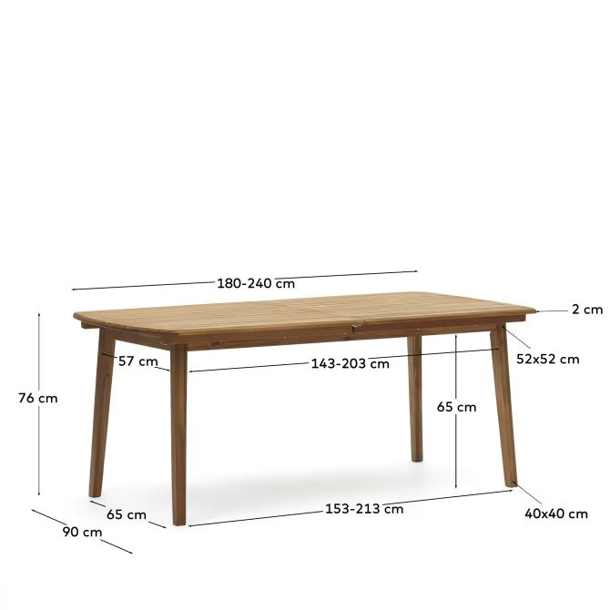 Masa dining exterior extensibila maro din lemn 90x180(240) cm Thianna Kave Home