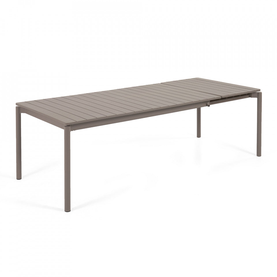Masa dining exterior extensibila maro din metal 100x180(240) cm Zaltana Kave Home