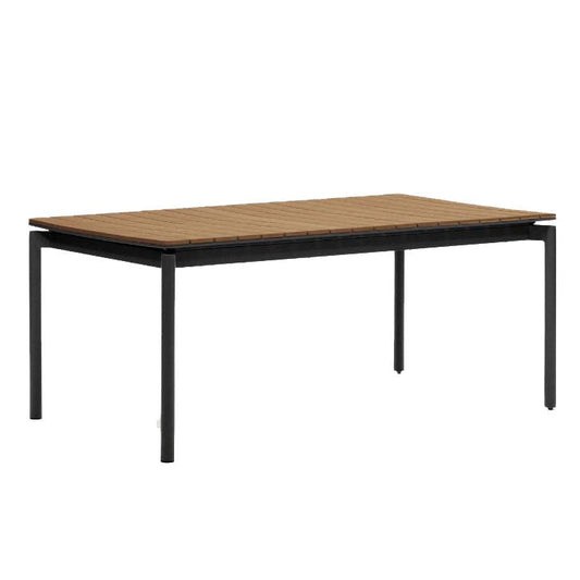 Masa dining exterior extensibila maro/neagra din metal 100x180(240) cm Canyelles Kave Home