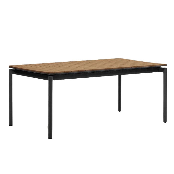 Masa dining exterior extensibila maro/neagra din metal 90x140(200) cm Canyelles Kave Home