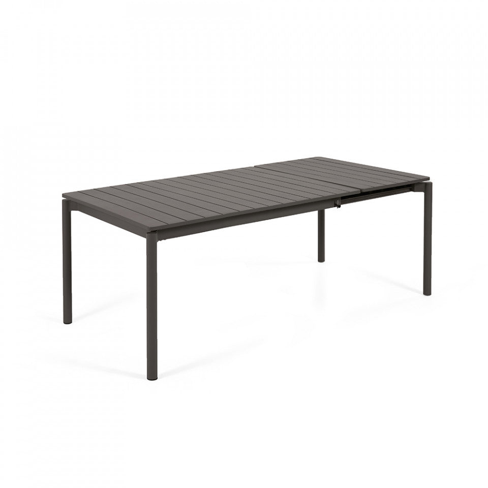 Masa dining exterior extensibila neagra din metal 90x140(200) cm Zaltana Kave Home