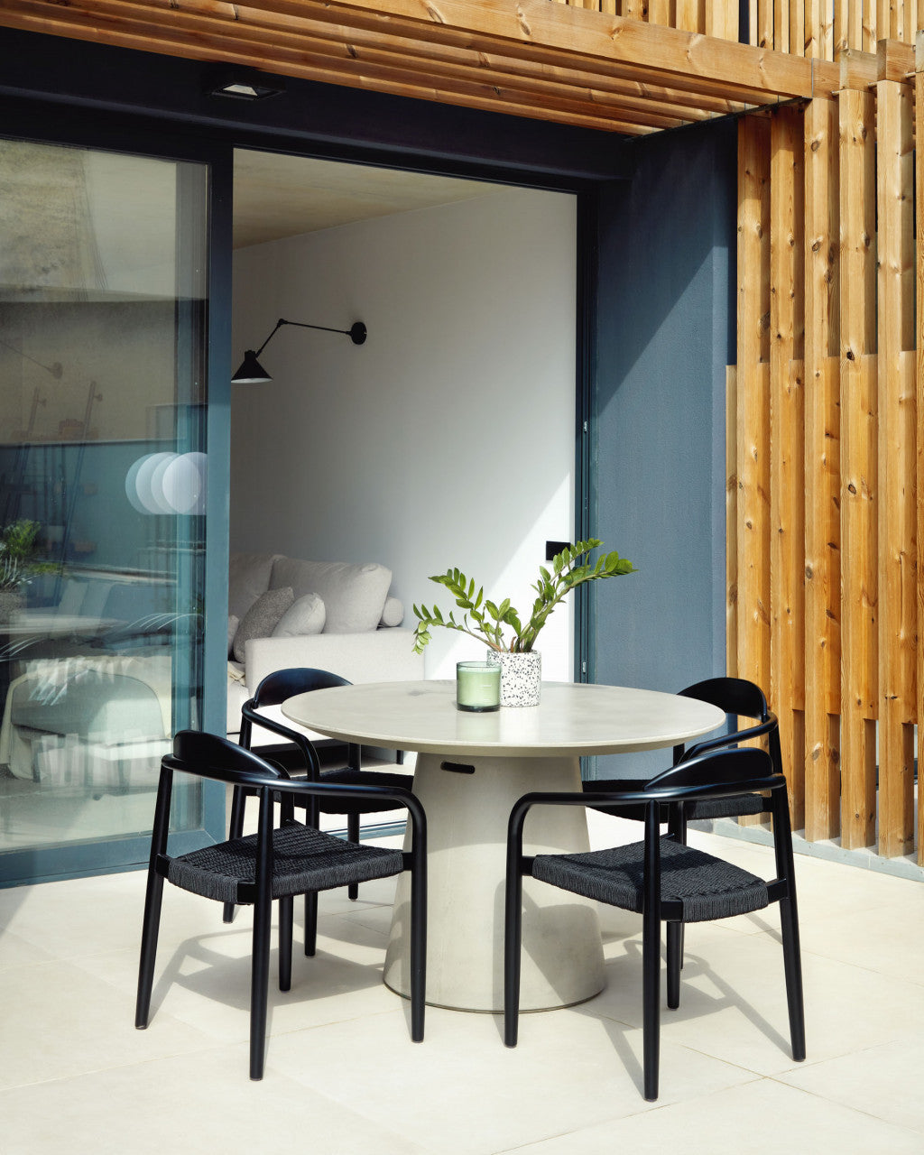Masa dining exterior gri din ciment 120 cm Itai Kave Home